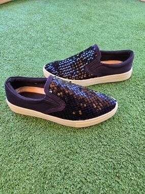 Guess Women's Navy Sequin Slip-On Sneakers